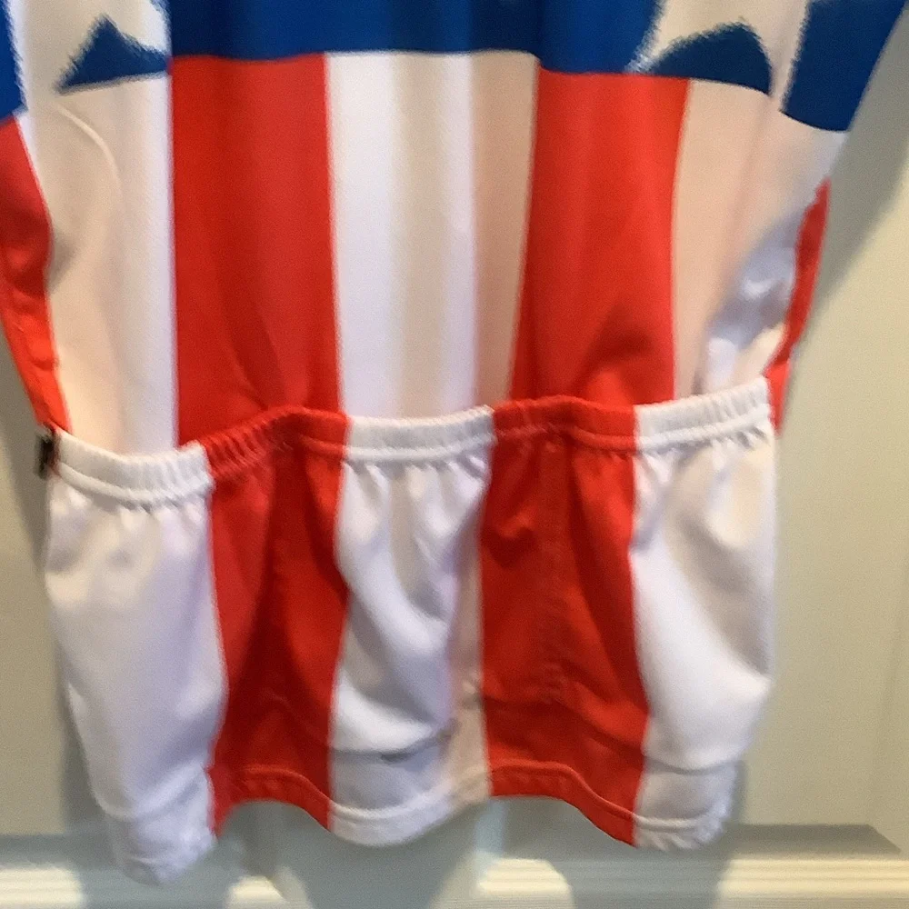 Patriotic Star‎ Men's Cycling Jersey - Blue, Red, White